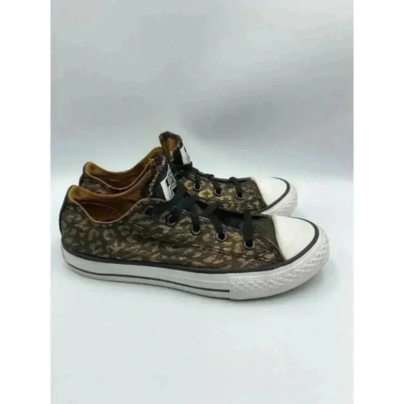 Rare CONVERSE CT OX All Star Black Metallic Bling Sneakers 640469F Youth 2 - Picture 3 of 8